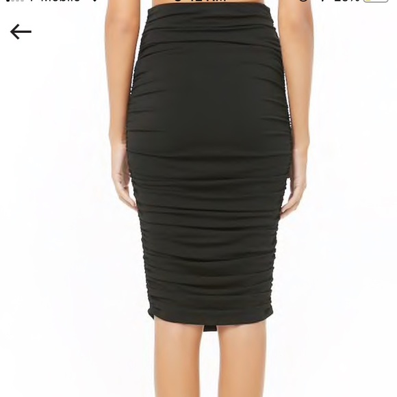 ⭐️FOREVER 21 • NEW Ruched Knee- Length Skirt - Picture 5 of 7